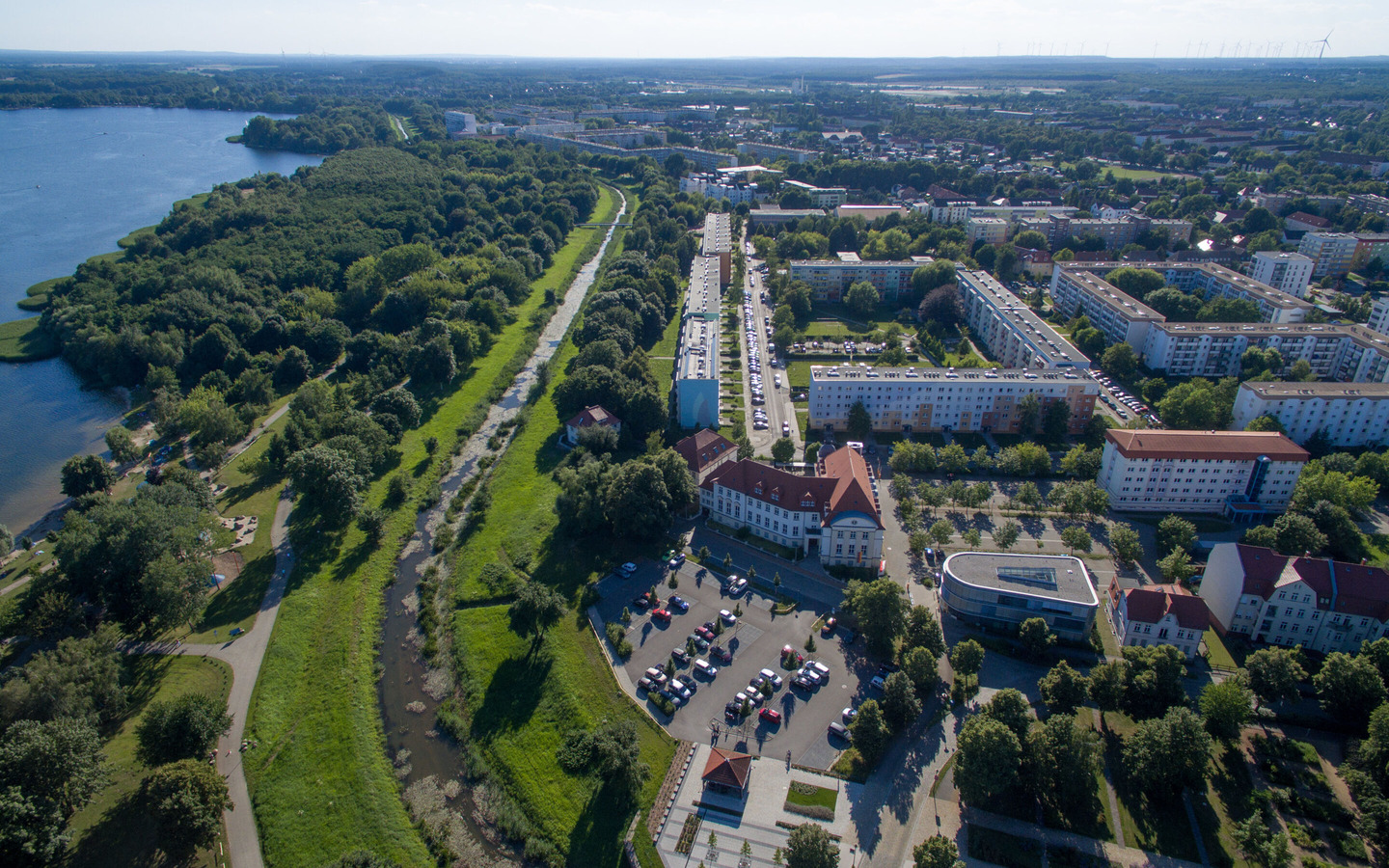 Luftbild_Flusslauf_schwarze Elster, Foto: Axel Heimken, Lizenz: Stadt Senftenberg