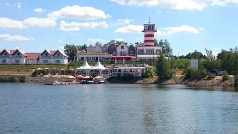 Geierswalder See von der Wasserseite aus, Foto: Dana Hüttner