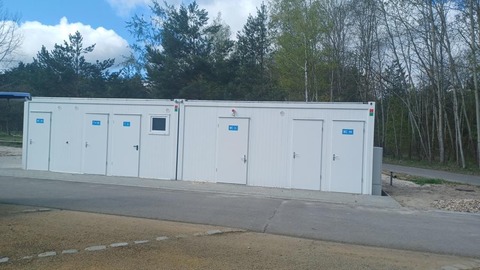 Sanitärgebäude Parkplatz Südsee Niemtsch, Foto: LSB